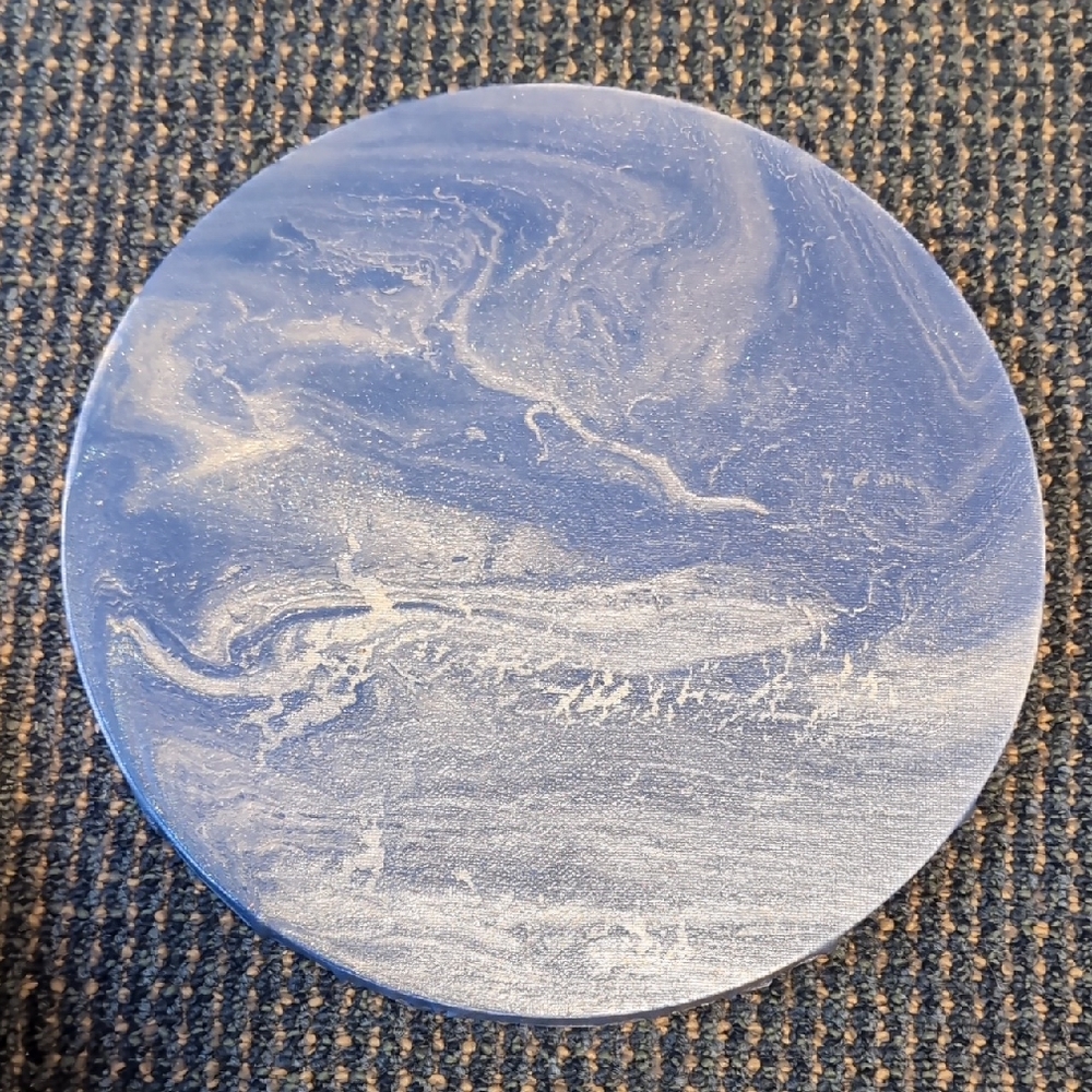 Blue and White Marble Art Piece